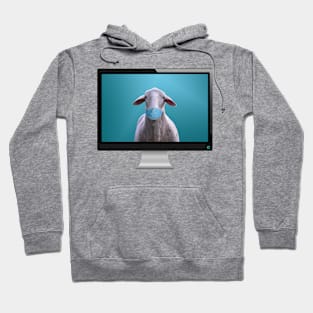 computer screen sheep mouth nose mask Hoodie